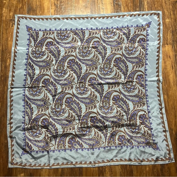 Vintage Anne Klein Paisley Silk Scarf - Picture 1 of 4